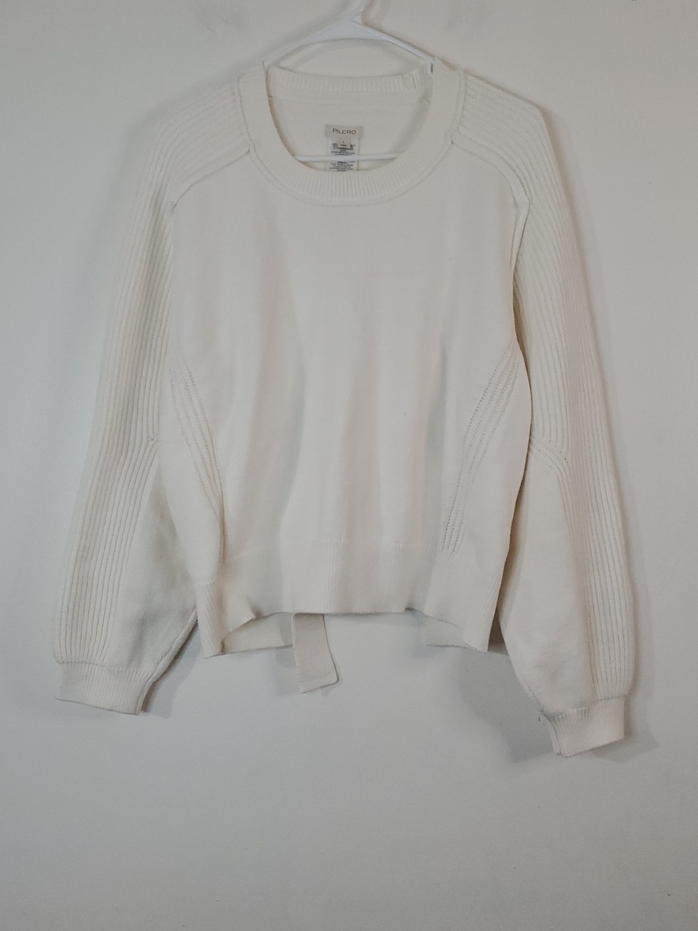 Anthropologie Pilcro Buckled Open Back Sweater Size Large Ivory Soft Girl - Picture 3 of 12